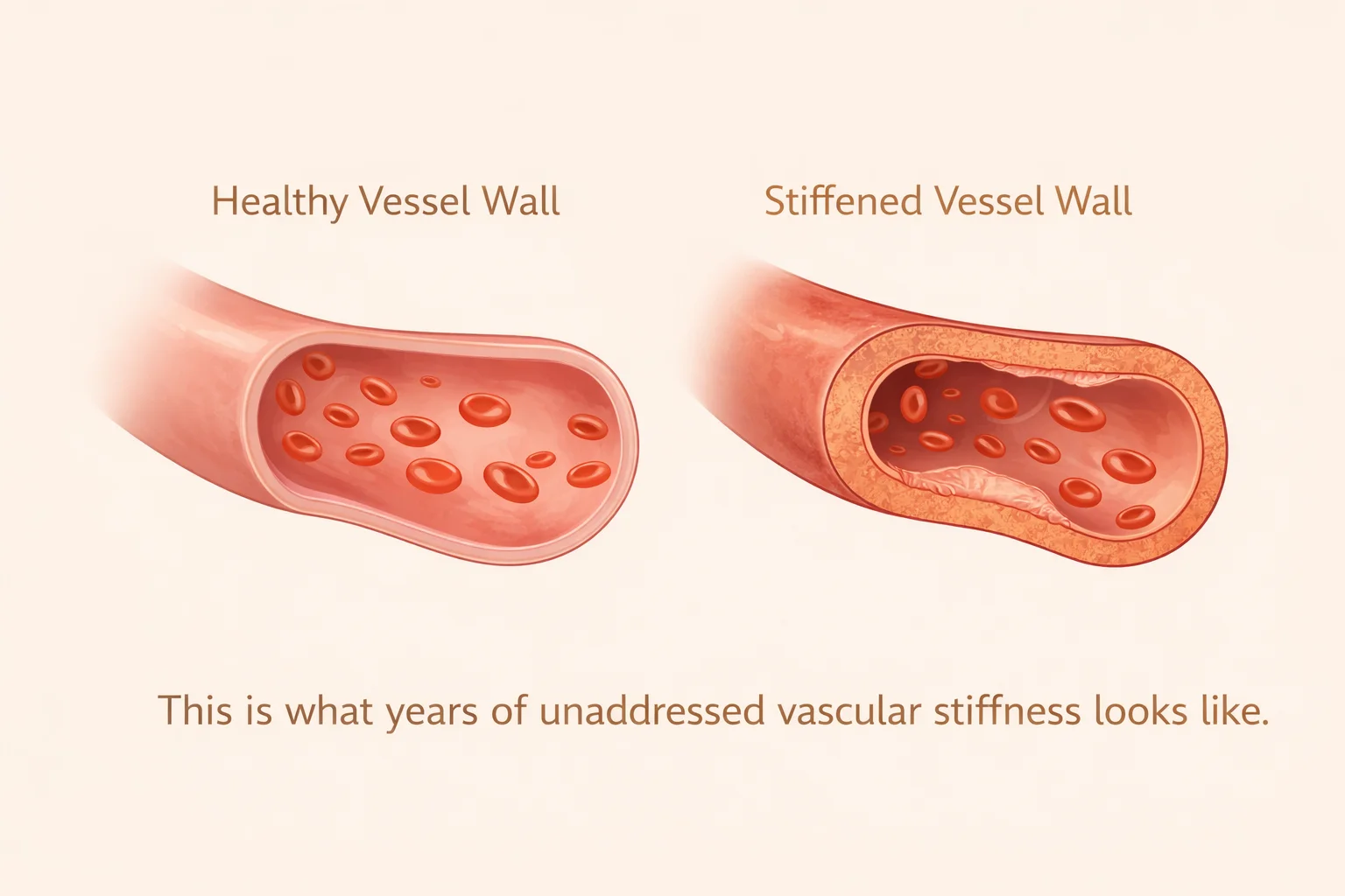 Healthy vs stiffened vessel wall