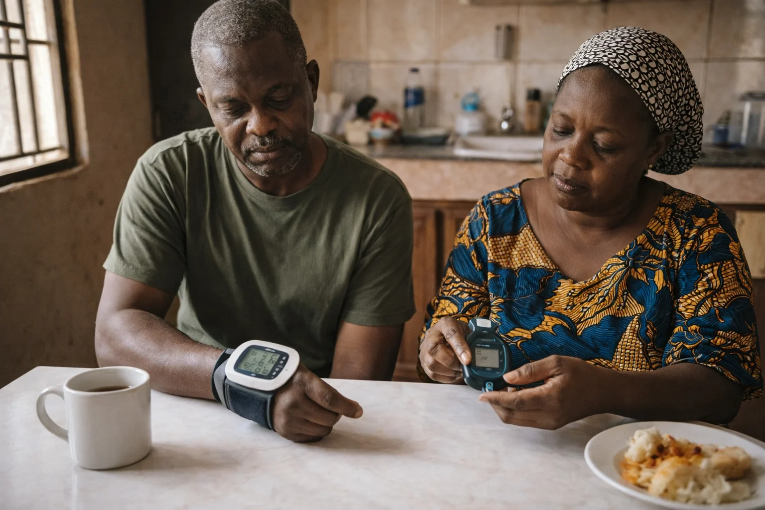 Nigerian couple over 50 — dealing with both blood pressure and blood sugar