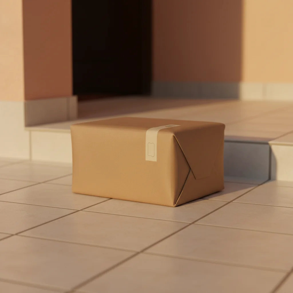Sealed delivery package on a Nigerian doorstep